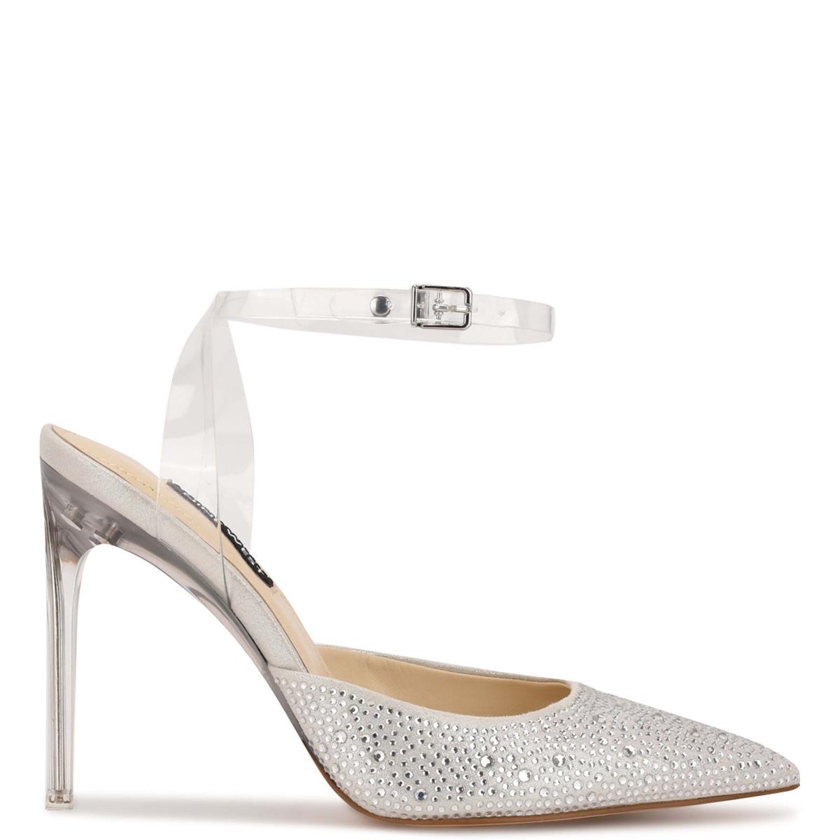 Escarpins Nine West Sparkel Ankle Brides Femme Blanche | 9480VJNOD