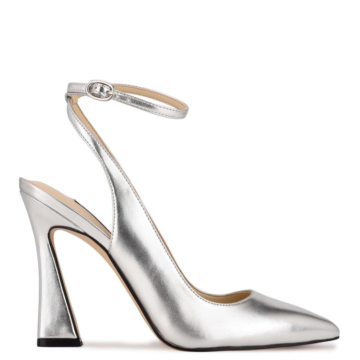 Escarpins Nine West Tabita Ankle Brides Robe Femme Argent | 5986PZYNA