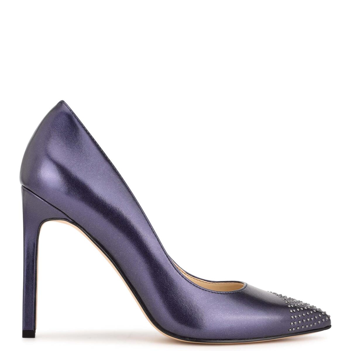 Escarpins Nine West Tadaa Studded Pointy Embout Femme Bleu Marine | 4185JOYNH