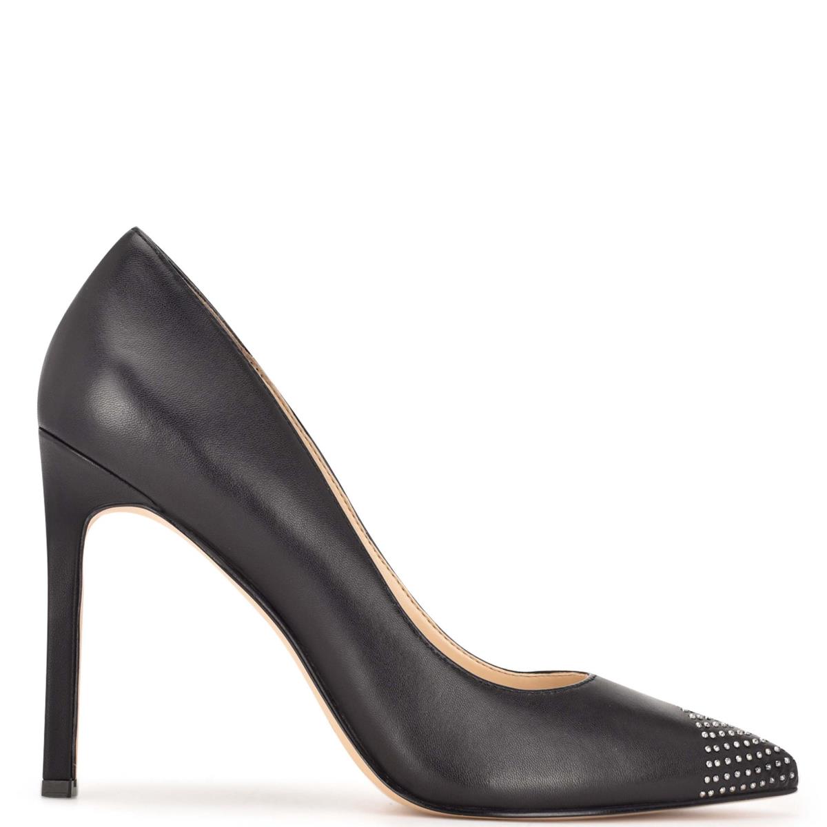 Escarpins Nine West Tadaa Studded Pointy Embout Femme Noir | 7163FKRPX