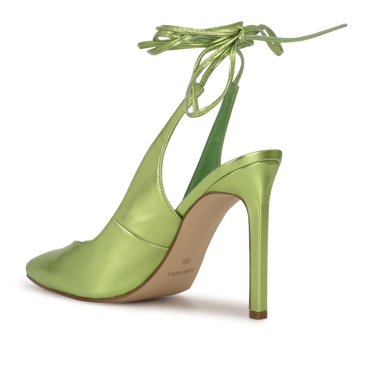 Escarpins Nine West Talon Ankle Wrap Robe Femme Vert | 9573VROMP