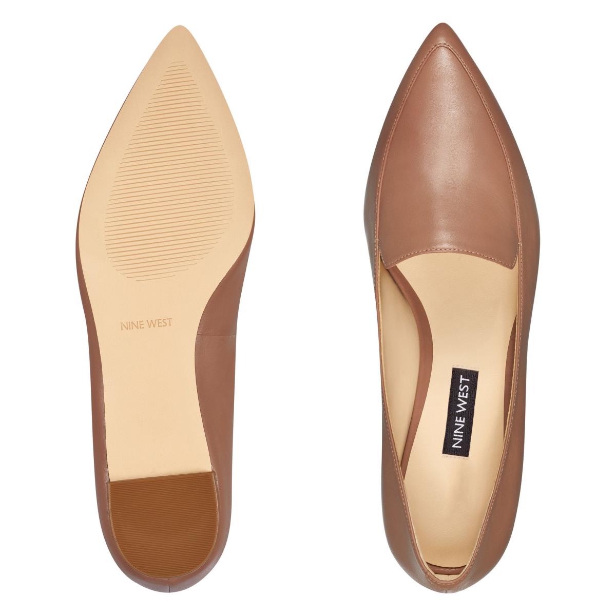 Flats Nine West Abay Smoking Femme Beige | 2615WZOHU