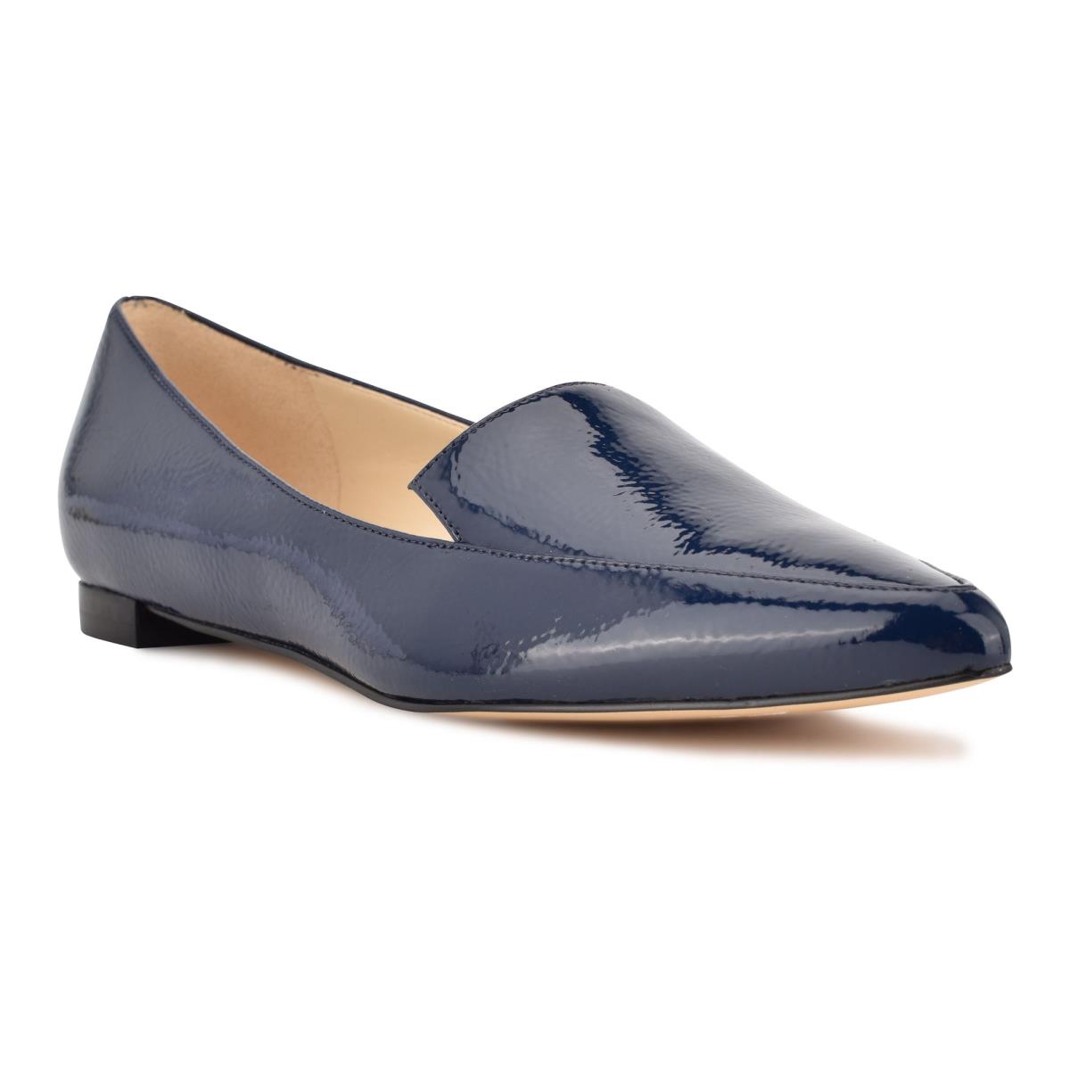 Flats Nine West Abay Smoking Femme Bleu | 6582DSOJX