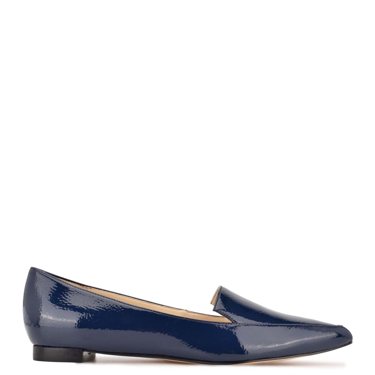 Flats Nine West Abay Smoking Femme Bleu | 6582DSOJX