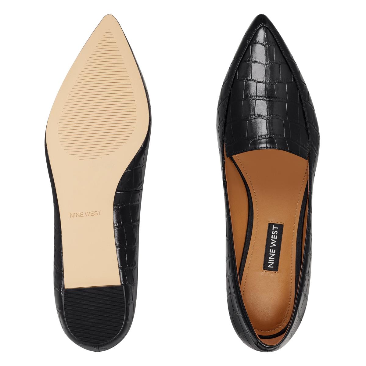 Flats Nine West Abay Smoking Femme Noir | 4803IYZND