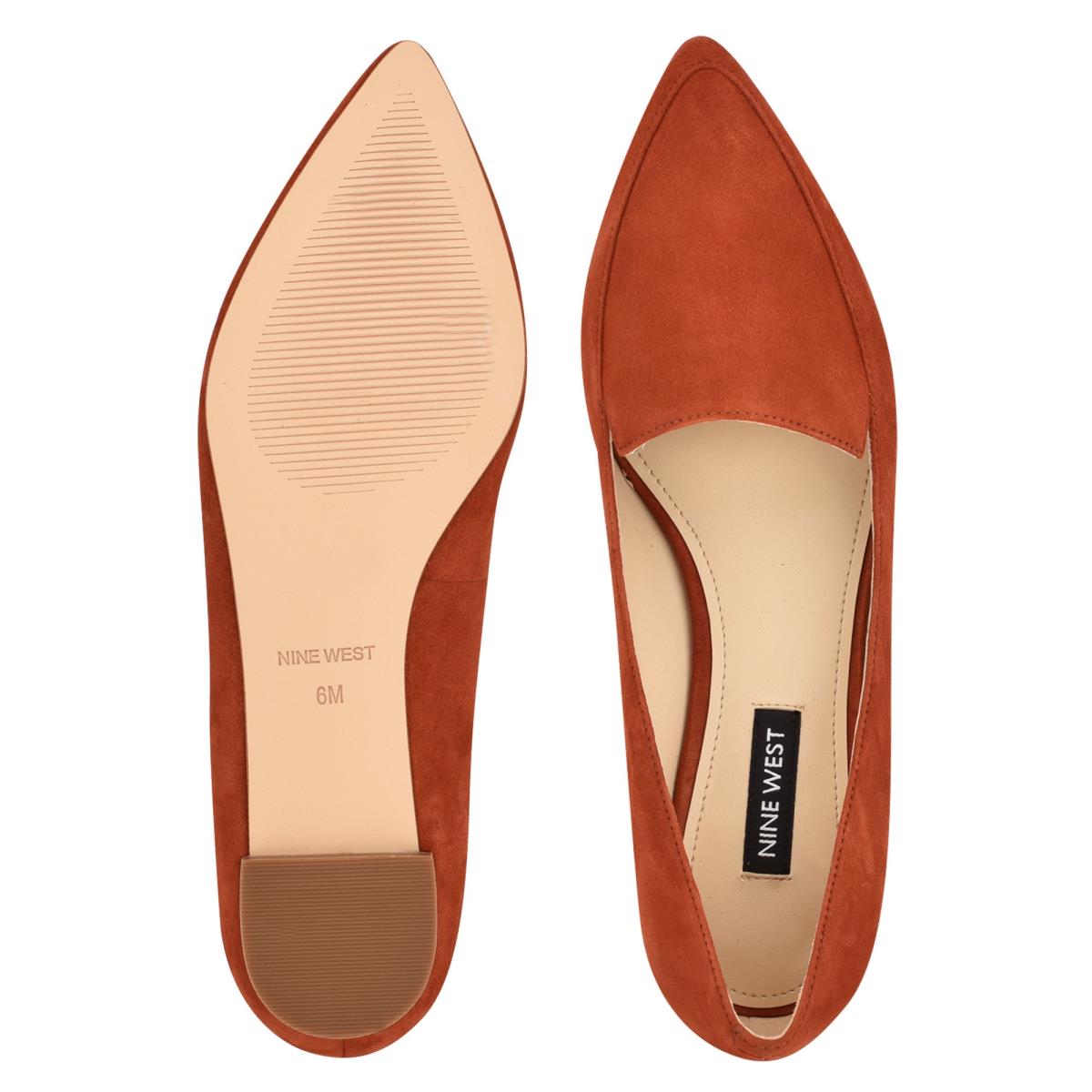 Flats Nine West Abay Smoking Femme Rouge | 1670PTMXJ