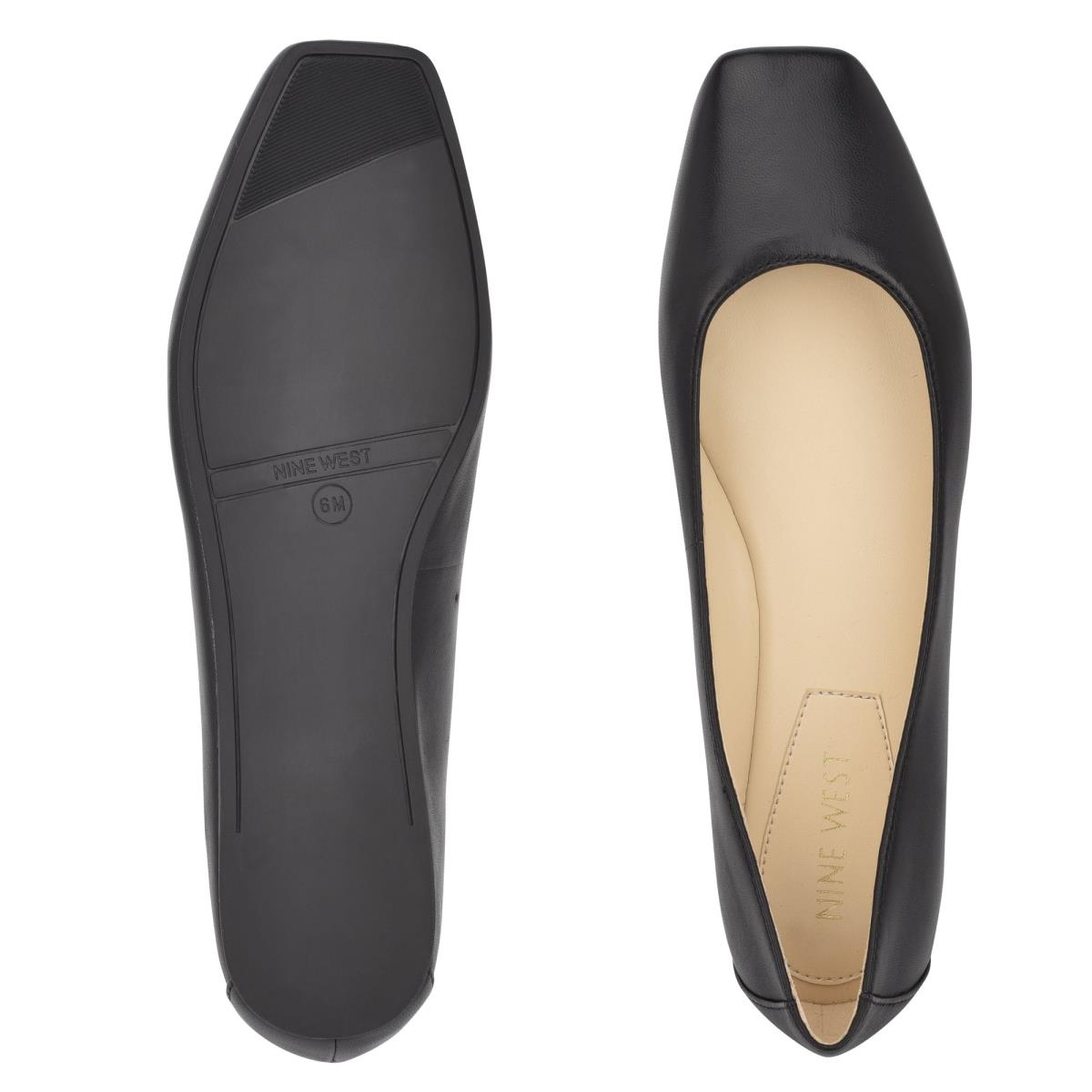 Flats Nine West Alena Square-Embout Femme Noir | 3049YOENW