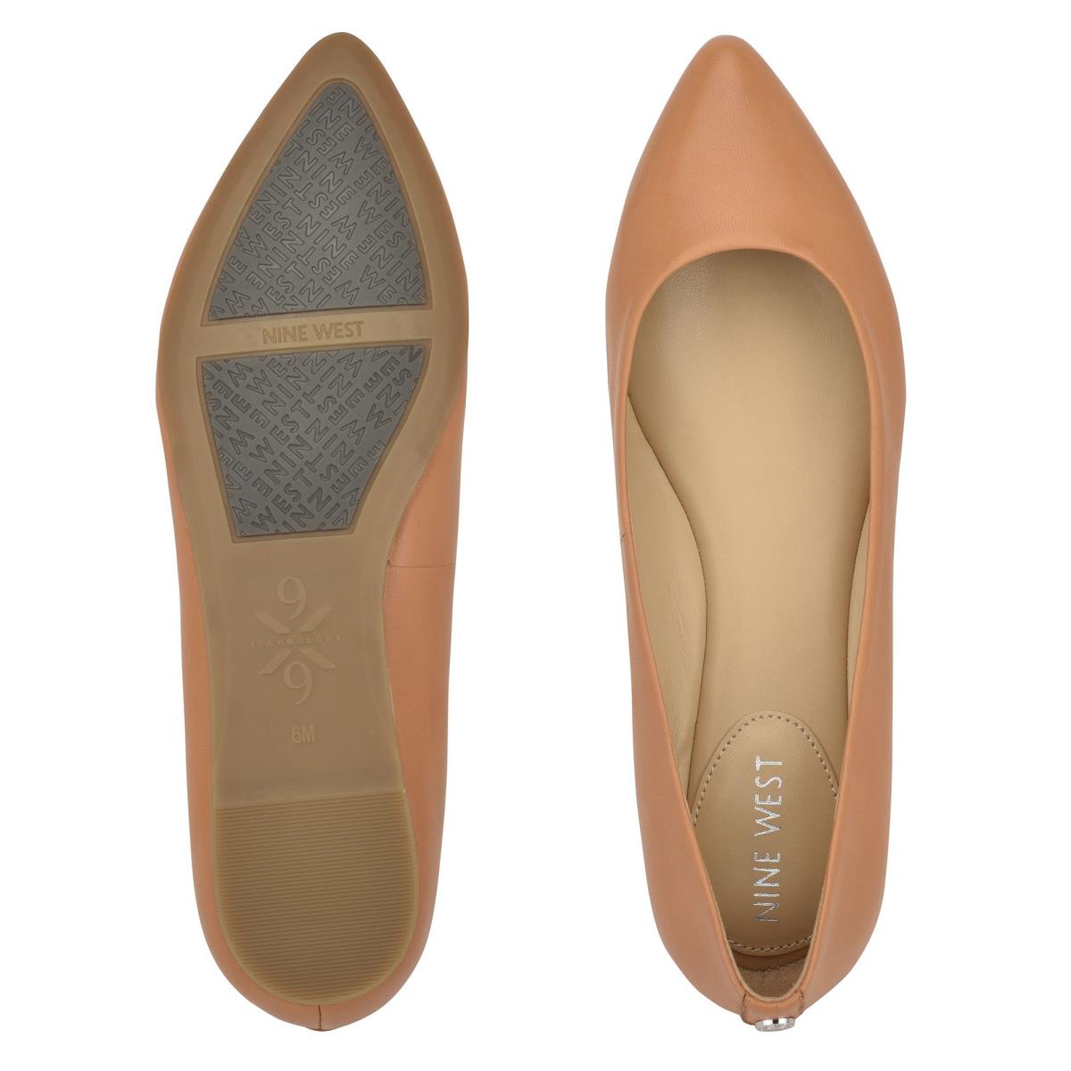 Flats Nine West Ferdi 9x9 Pointy Embout Femme Beige | 5048QPCKM