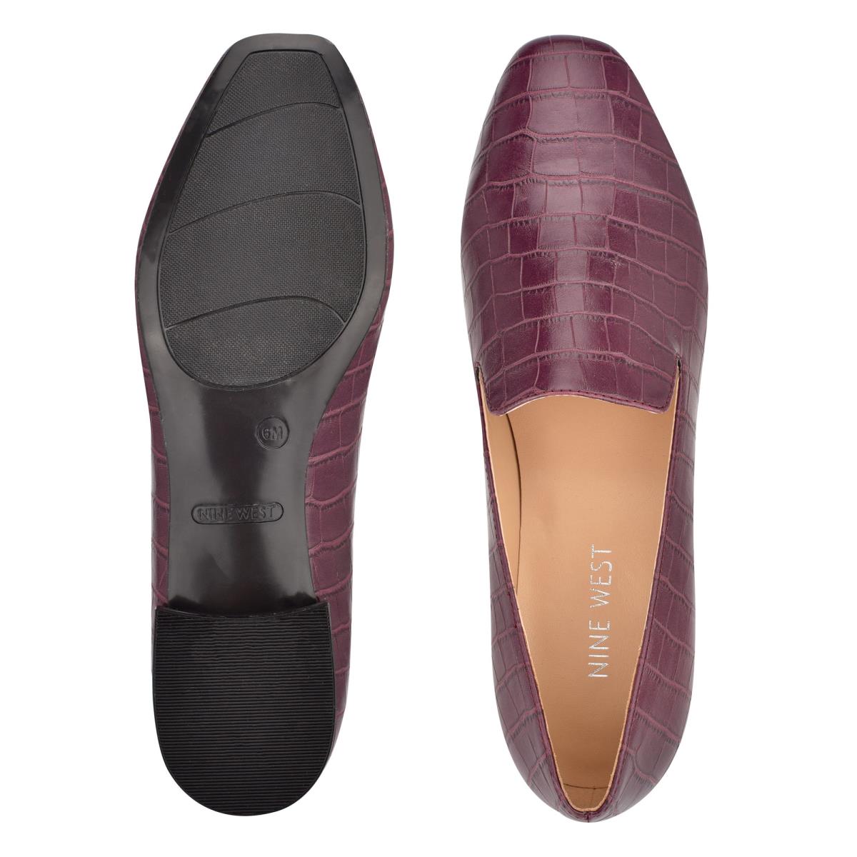 Flats Nine West Lisette Smoking Femme Bordeaux | 5281HIXWQ