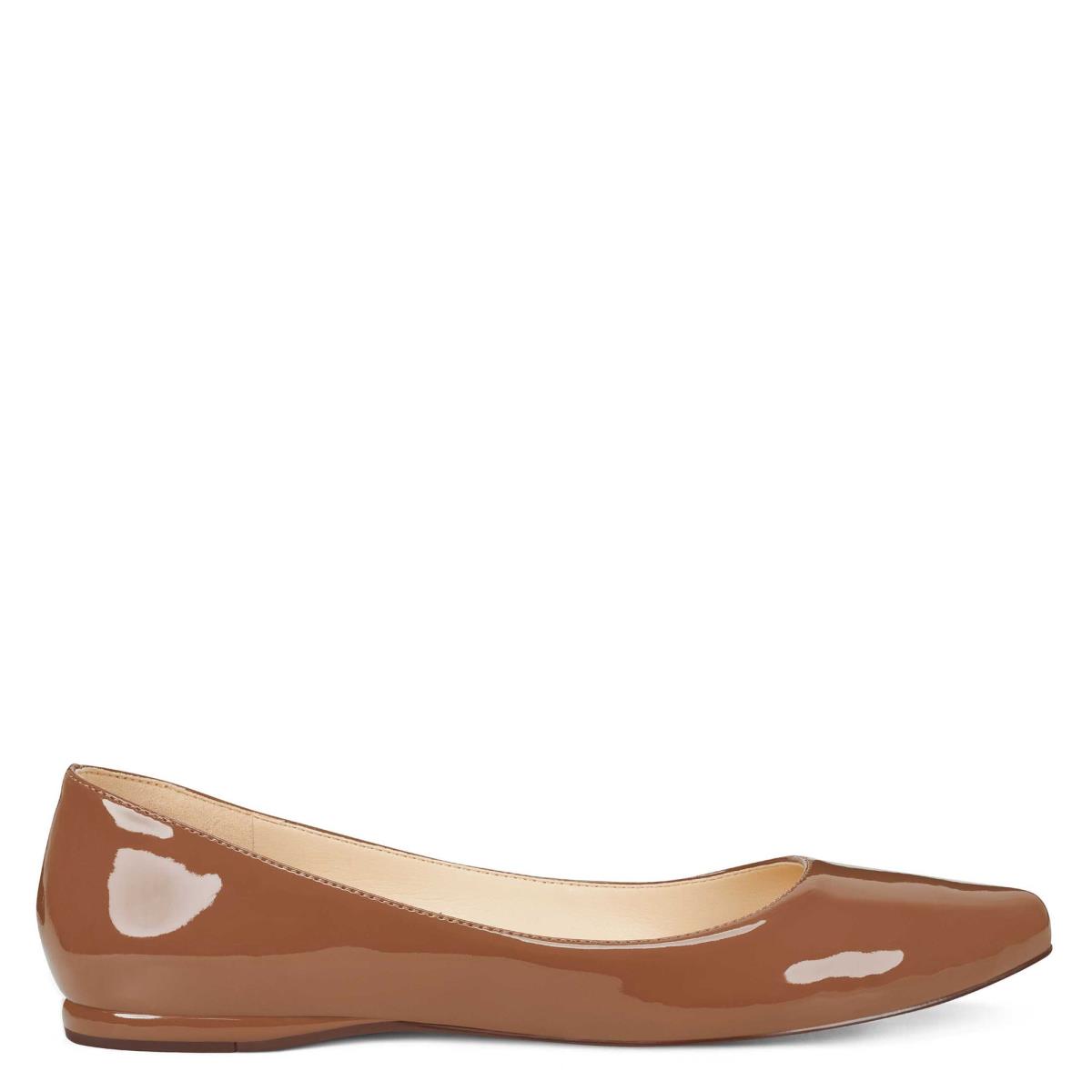 Flats Nine West Speakup Almond Embout Femme Beige Foncé | 0412YFKSL