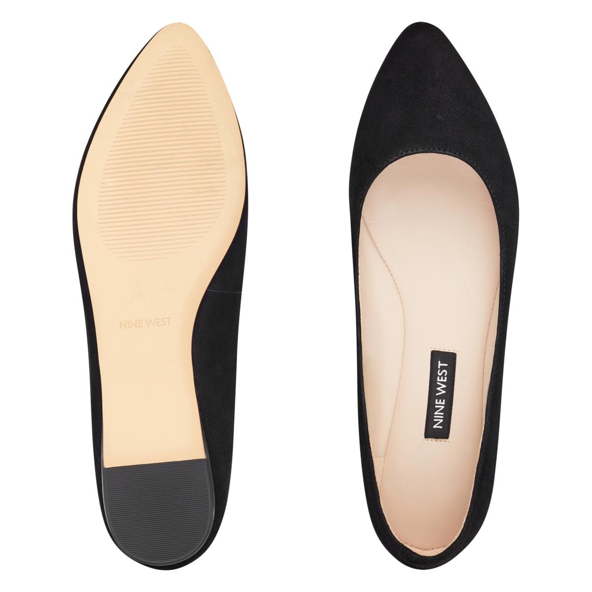 Flats Nine West Speakup Almond Embout Femme Noir | 6532OHLIC