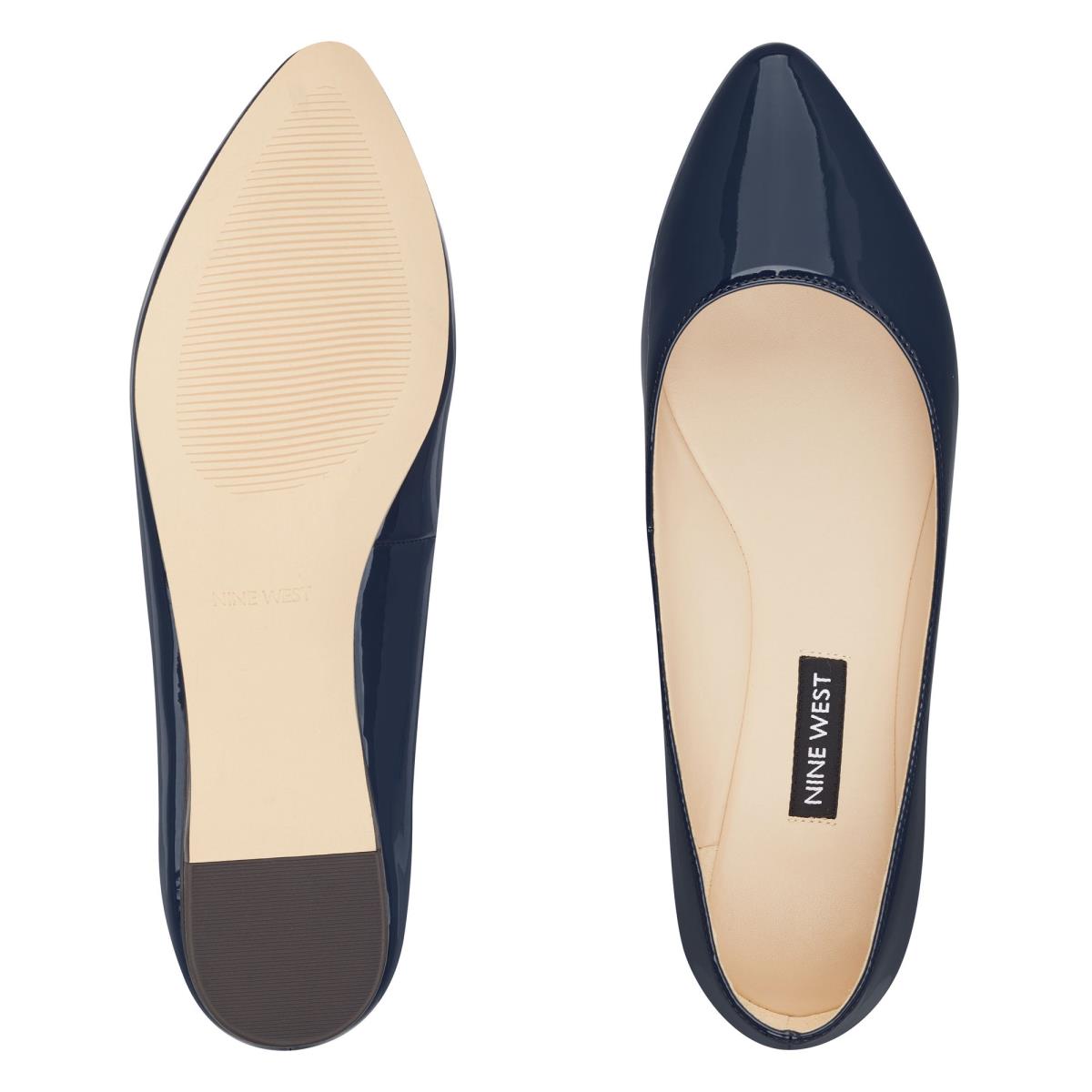 Flats Nine West Speakup Almond Embout Femme Bleu Marine | 7325RBMZQ