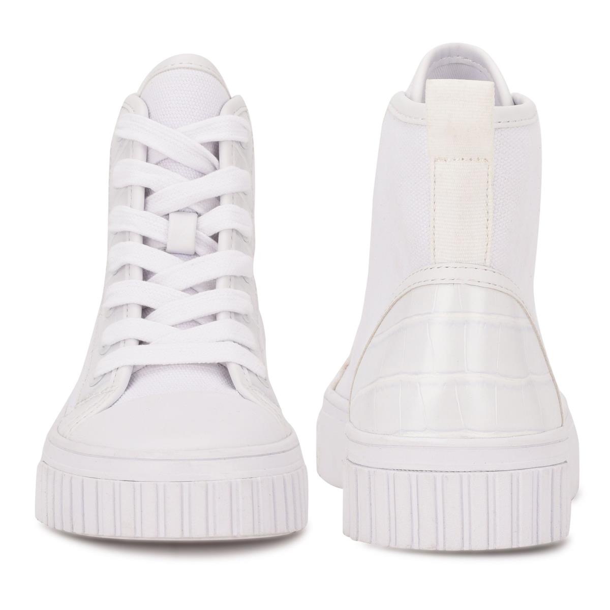 High Top Sneakers Nine West Dyiane Femme Blanche | 7069XSPKB