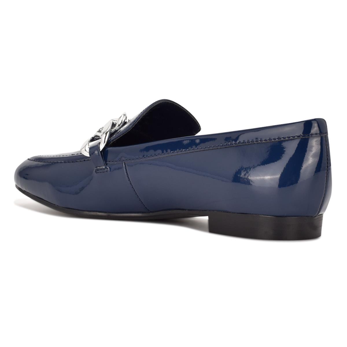 Loafers Nine West Chain Slip-On Femme Bleu | 7160BILMO