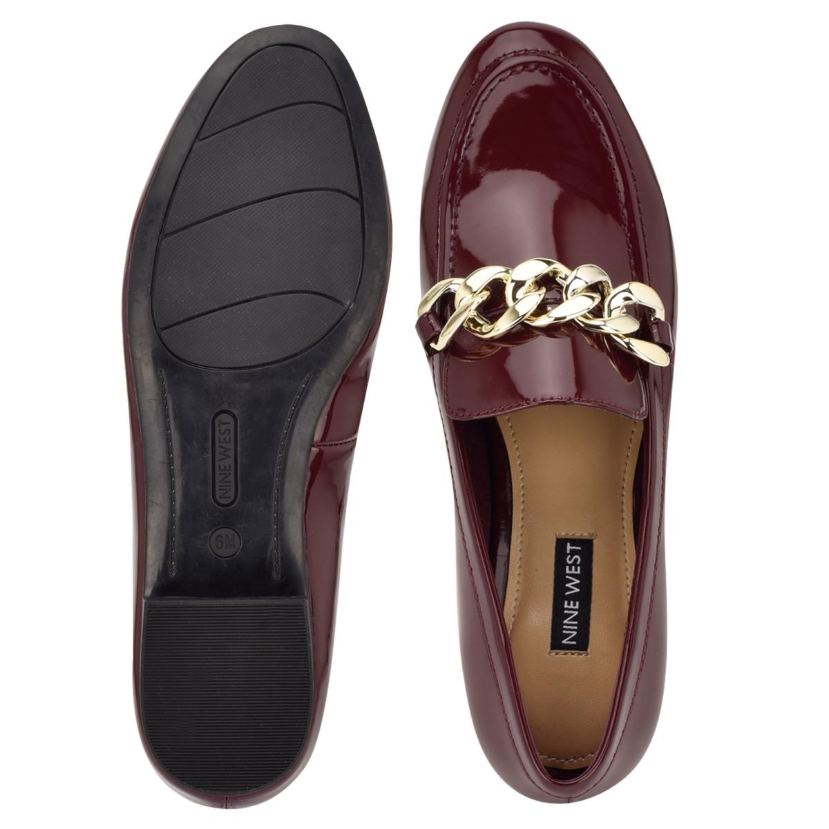 Loafers Nine West Chain Slip-On Femme Rouge | 8014QXPRT