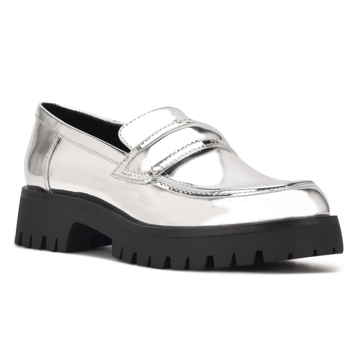 Loafers Nine West Garren Lug Sole Femme Argent | 0342ENXRC