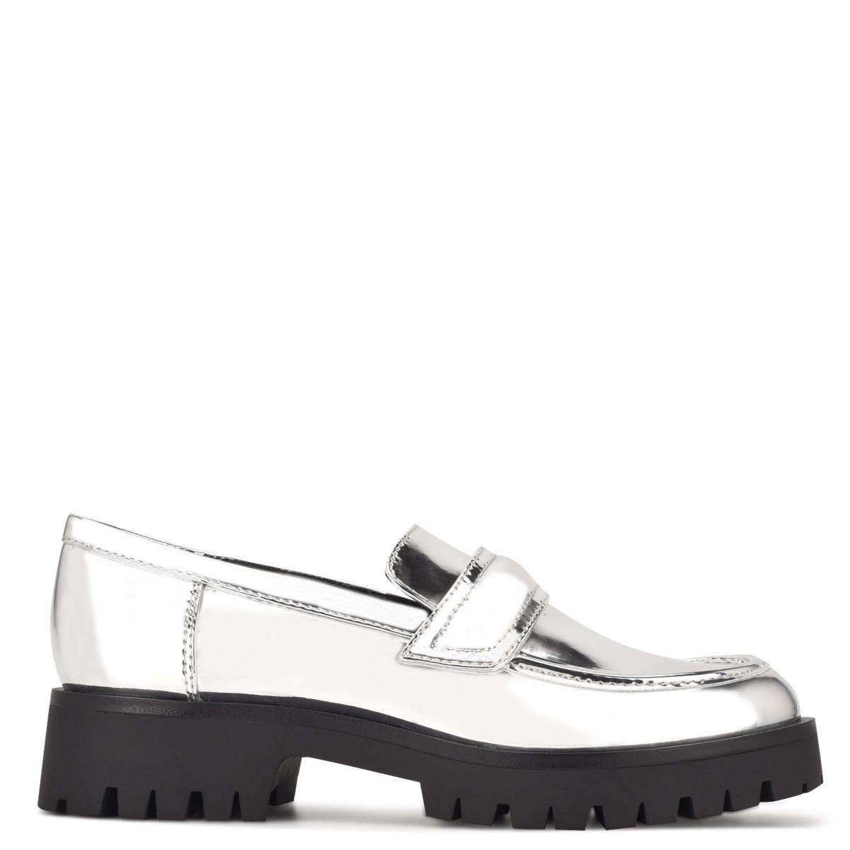 Loafers Nine West Garren Lug Sole Femme Argent | 0342ENXRC