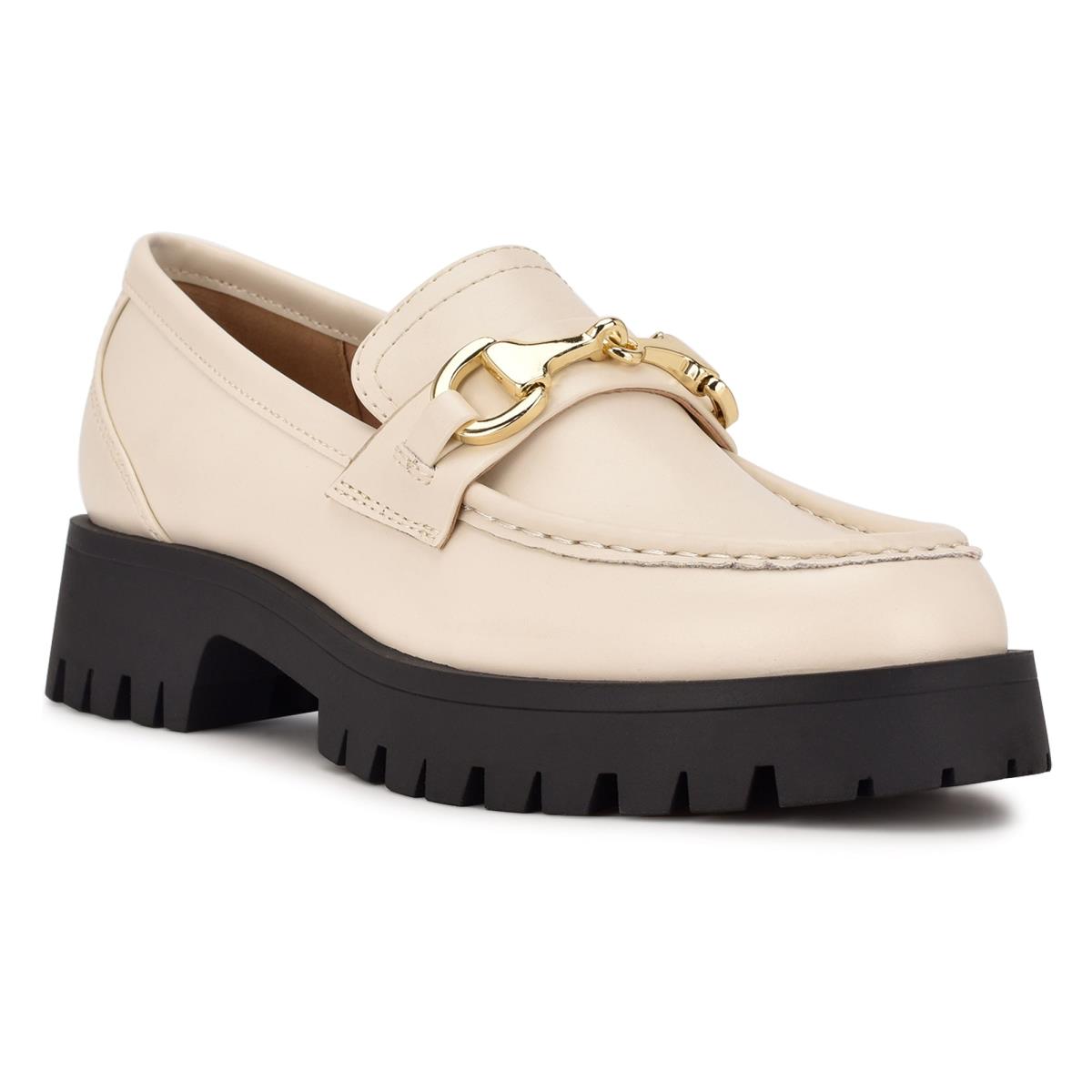 Loafers Nine West Gonehme Lug Sole Femme Blanche | 2573CMXNO