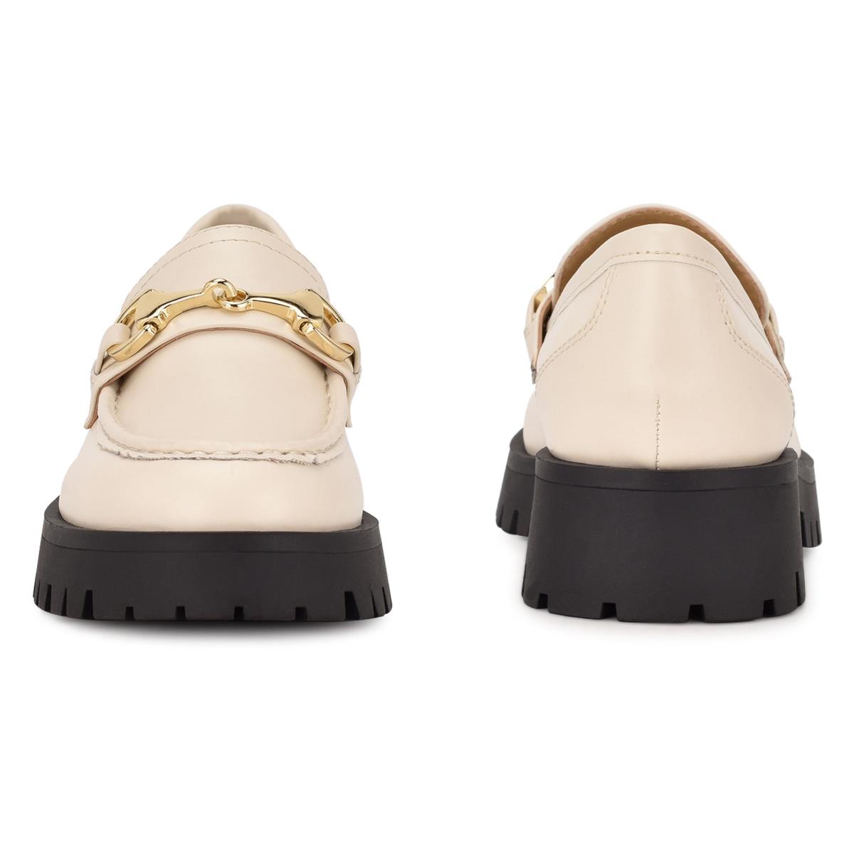 Loafers Nine West Gonehme Lug Sole Femme Blanche | 2573CMXNO