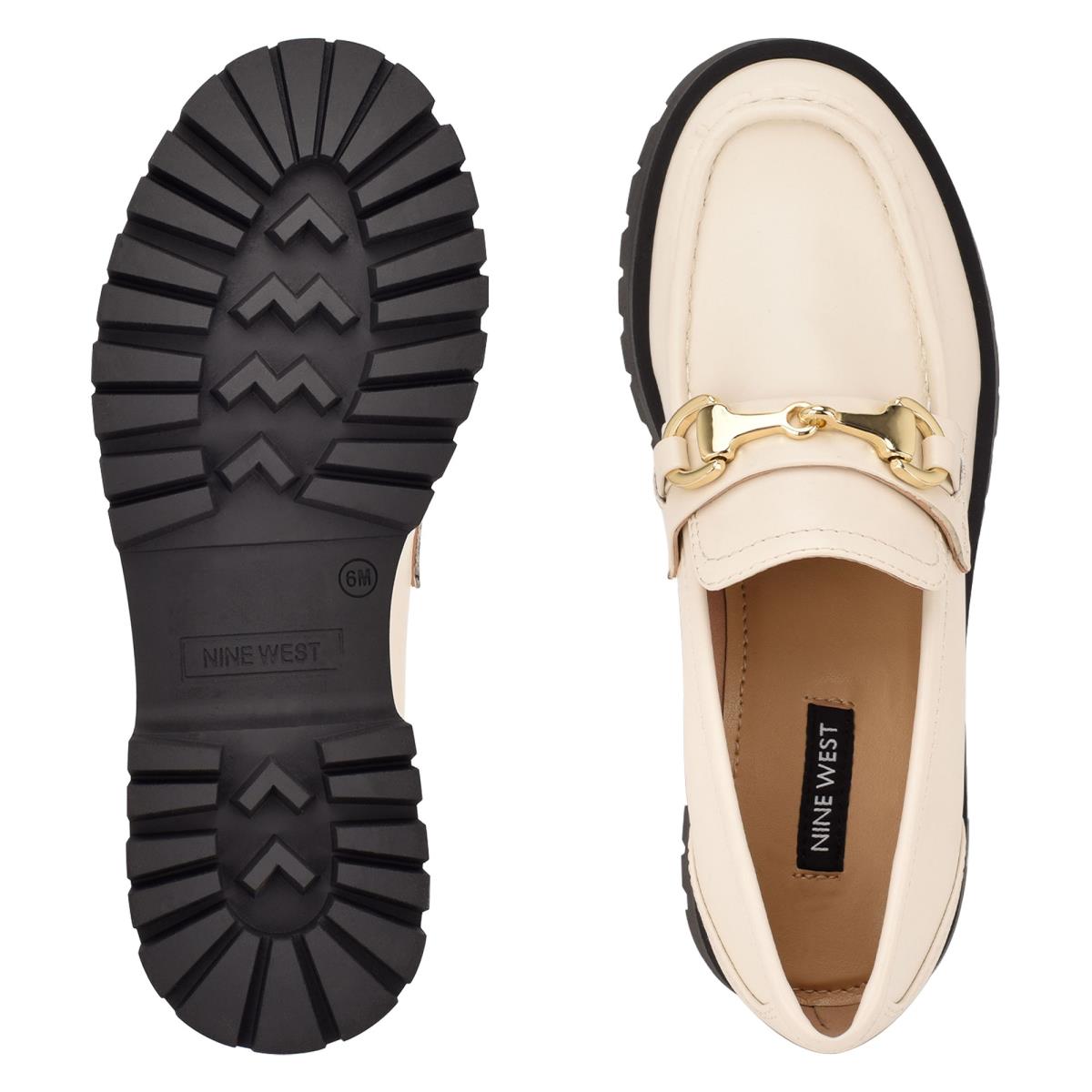 Loafers Nine West Gonehme Lug Sole Femme Blanche | 2573CMXNO