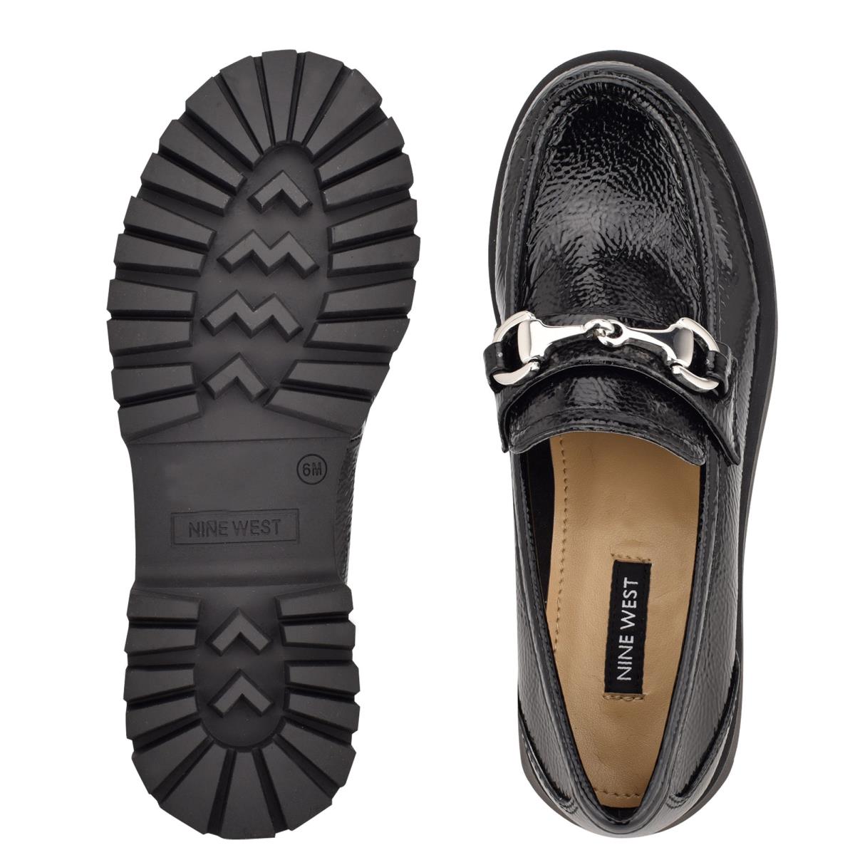 Loafers Nine West Gonehme Lug Sole Femme Noir | 7816WFRTX