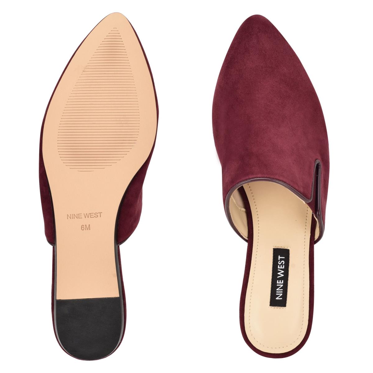 Mules Nine West Freeda Pointy Embout Femme Bordeaux | 7498HITJD