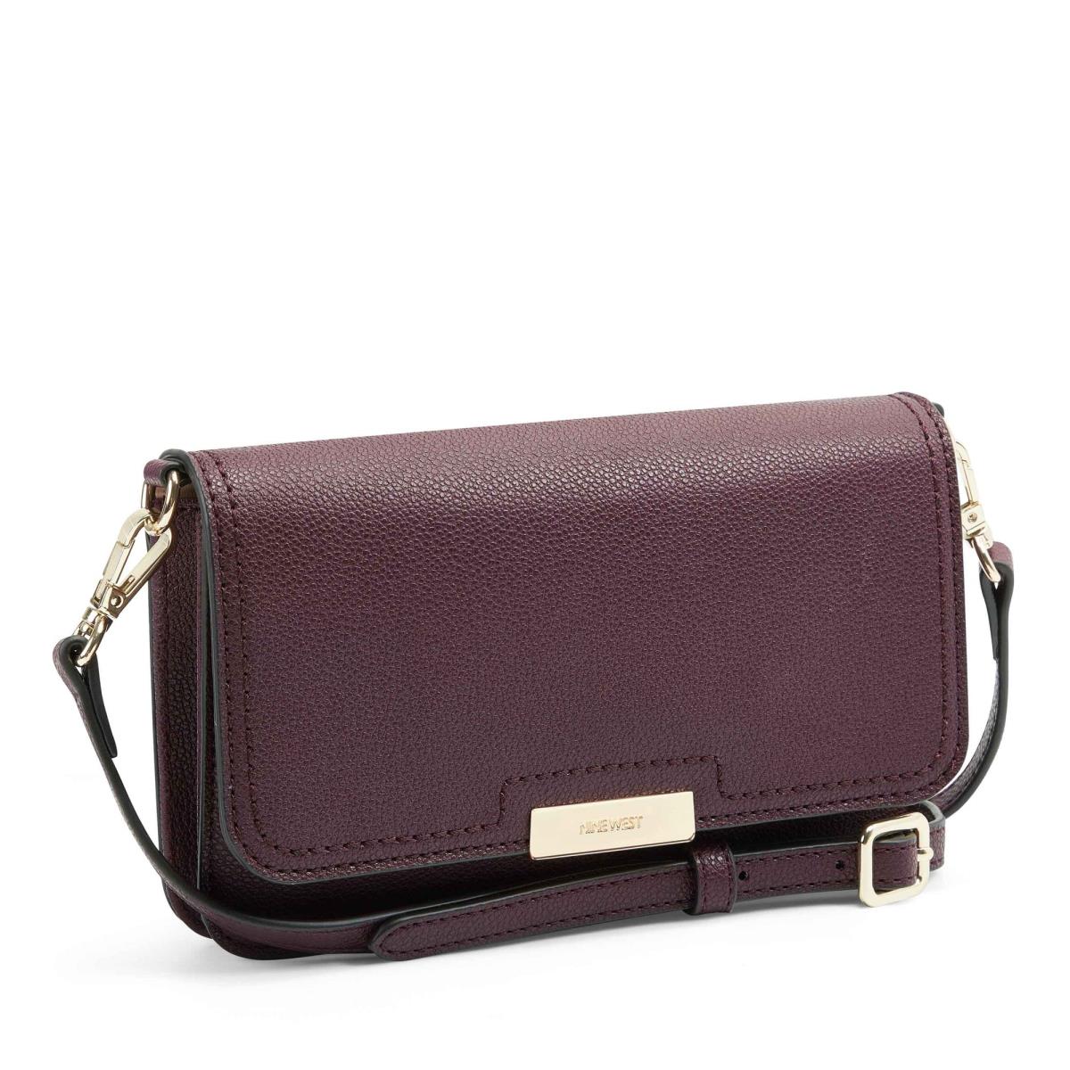 Sacs Crossbody Nine West Lawson Wallet On A String Femme Bordeaux | 7238QHZGJ