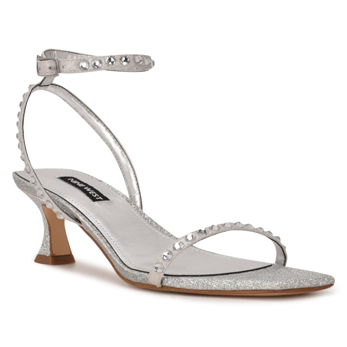 Sandales Habillées Nine West Giena Ankle Brides Femme Argent | 0852EDIKG