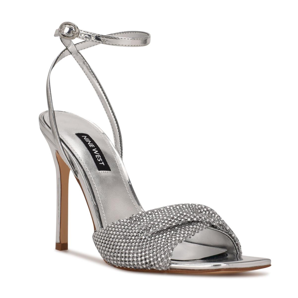 Sandales Habillées Nine West Twinkle Talons Femme Argent | 2410MUFIX