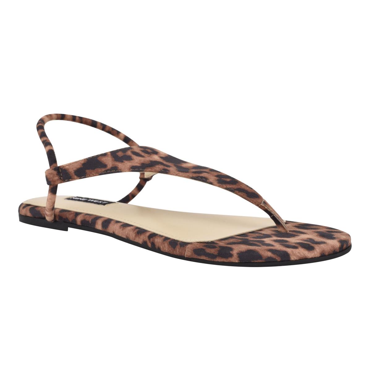 Sandales Plates Nine West Braydin Stretch Femme Leopard | 5043PVOCD