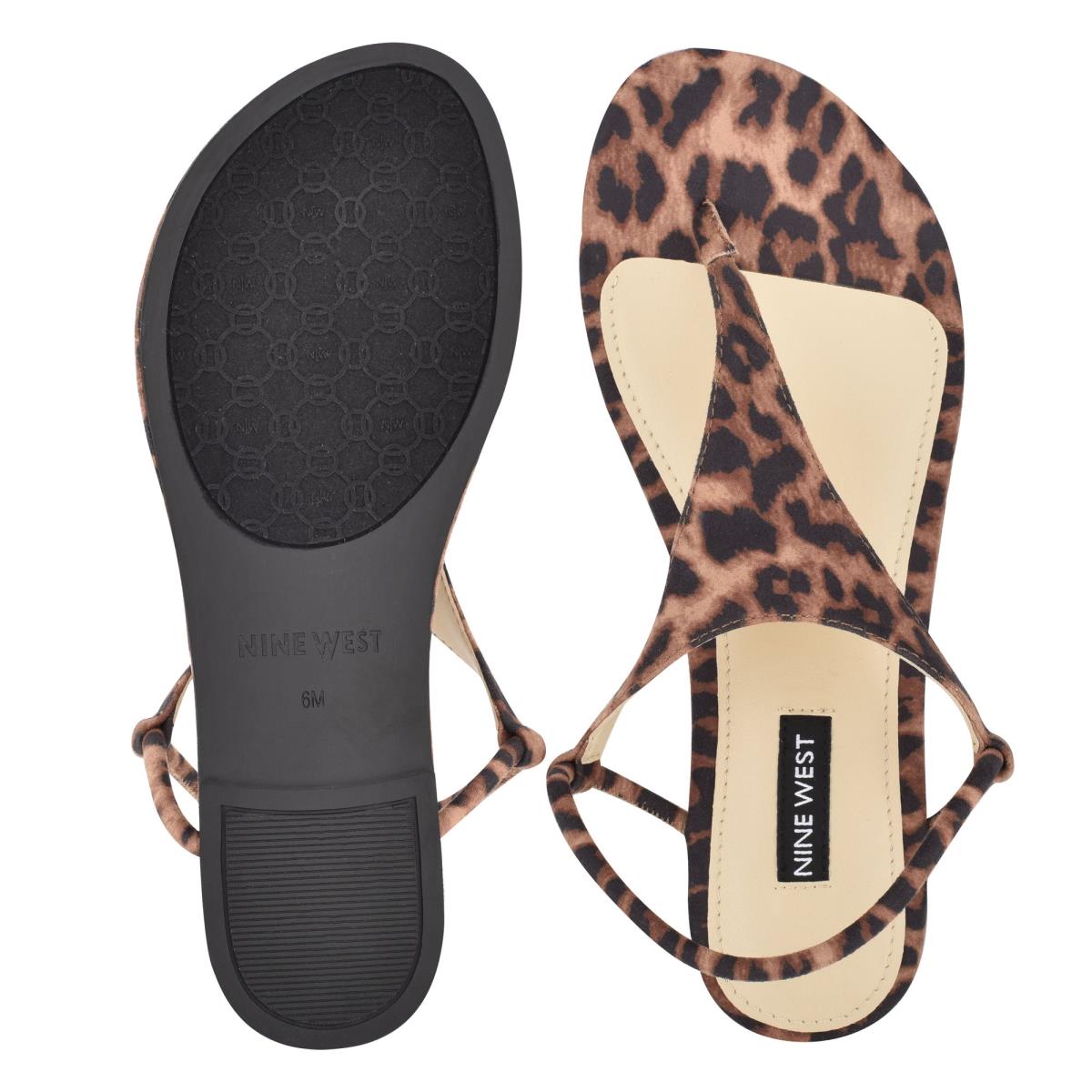 Sandales Plates Nine West Braydin Stretch Femme Leopard | 5043PVOCD