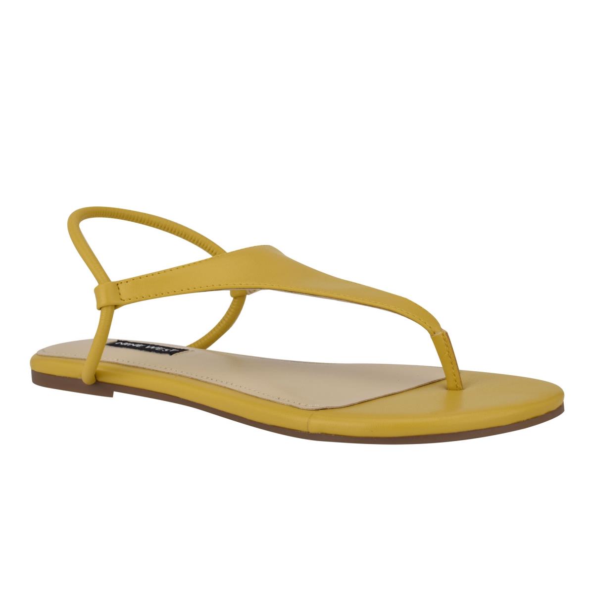 Sandales Plates Nine West Braydin Stretch Femme Jaune | 6091UFLWS