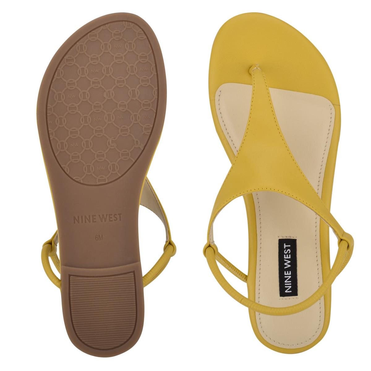 Sandales Plates Nine West Braydin Stretch Femme Jaune | 6091UFLWS