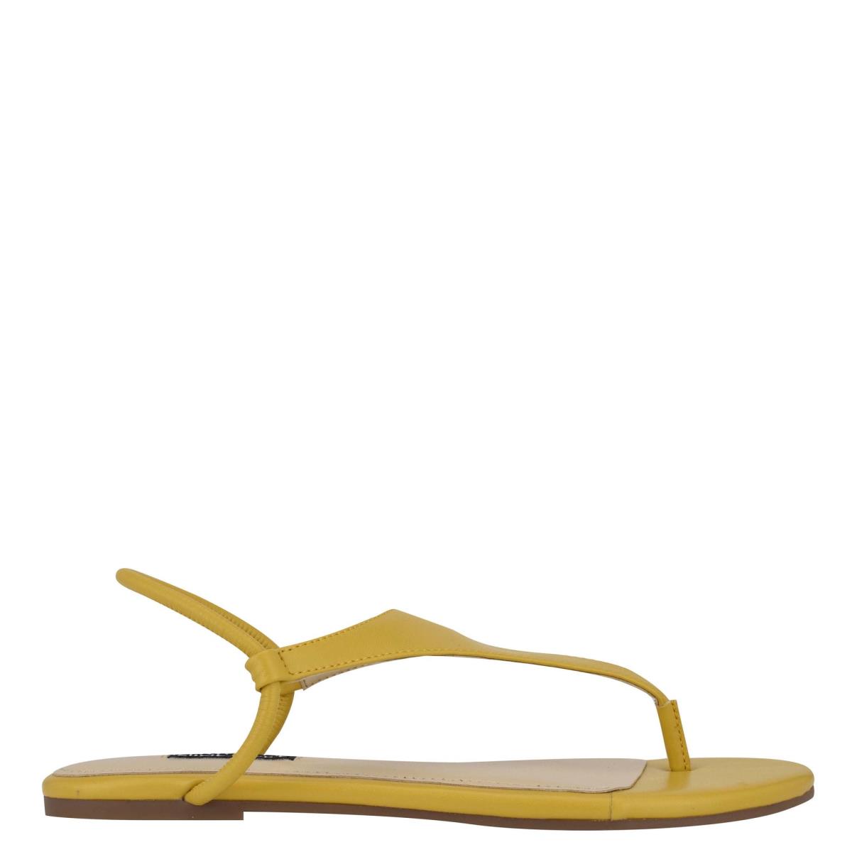 Sandales Plates Nine West Braydin Stretch Femme Jaune | 6091UFLWS