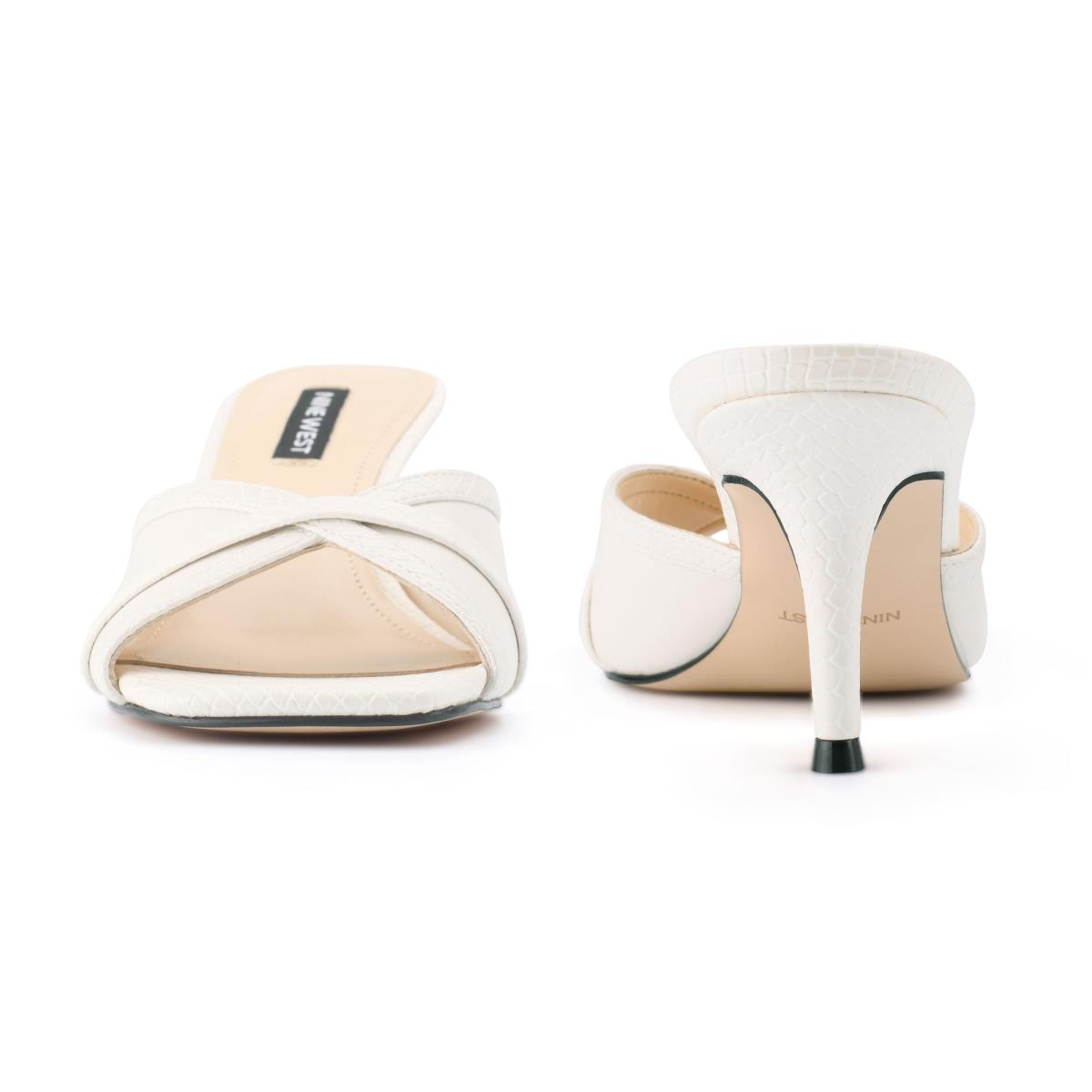 Sandales À Glissière Nine West Dainty Talons Femme Blanche | 8203PYIUH