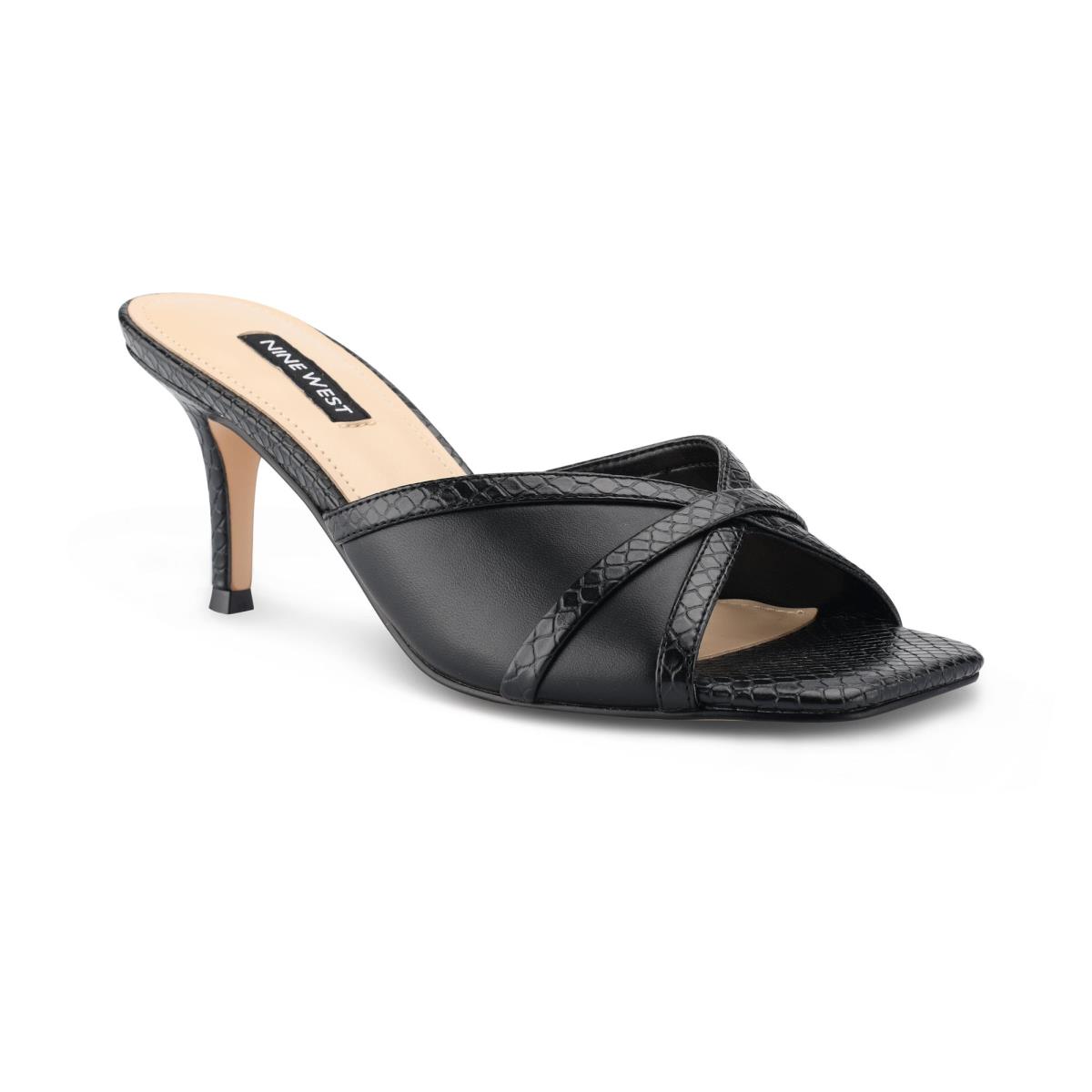 Sandales À Glissière Nine West Dainty Talons Femme Noir | 9573GHUMW