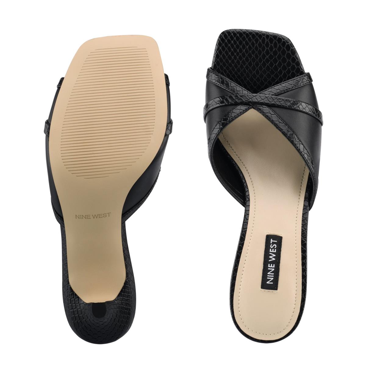 Sandales À Glissière Nine West Dainty Talons Femme Noir | 9573GHUMW