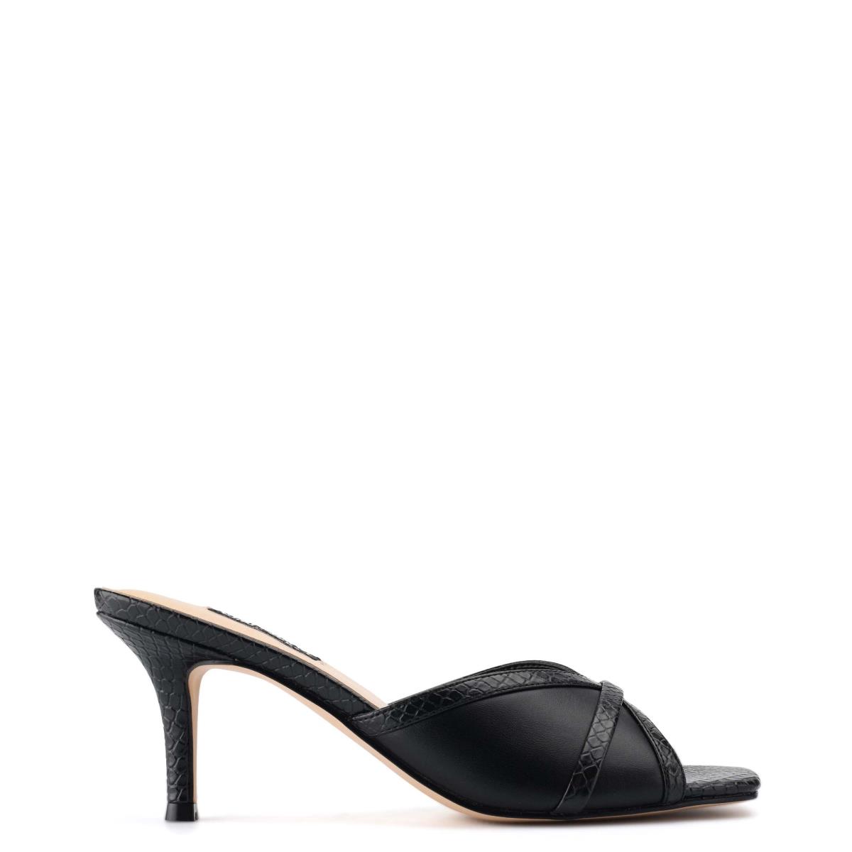 Sandales À Glissière Nine West Dainty Talons Femme Noir | 9573GHUMW