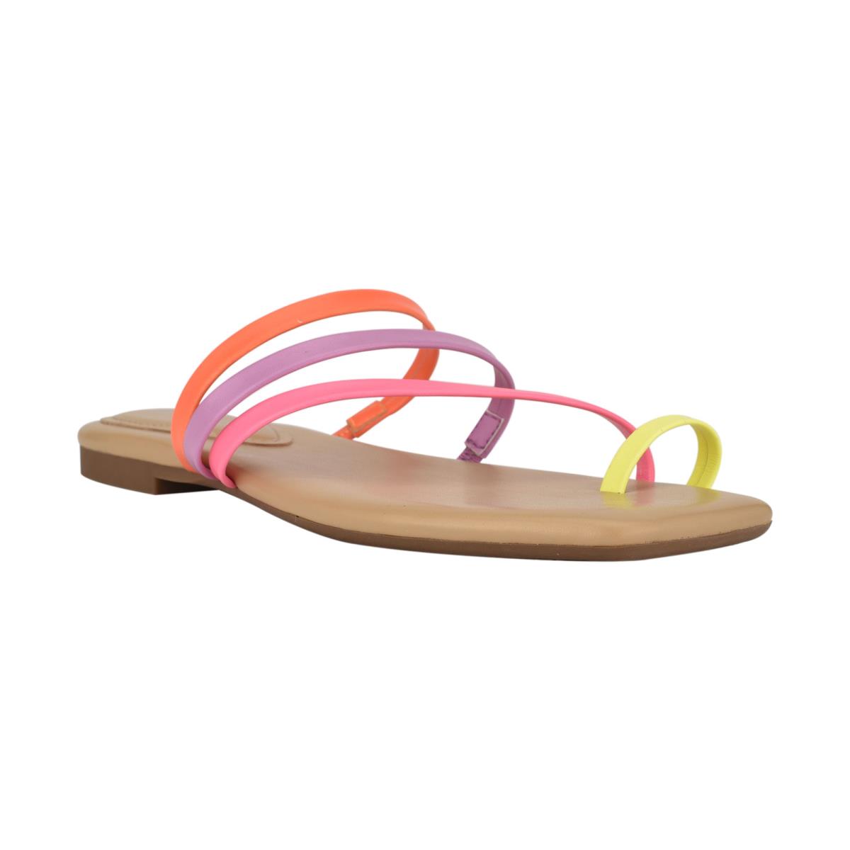 Sandales À Glissière Nine West Darbie Plates Embout Ring Femme Multicolore | 1926DZQIP