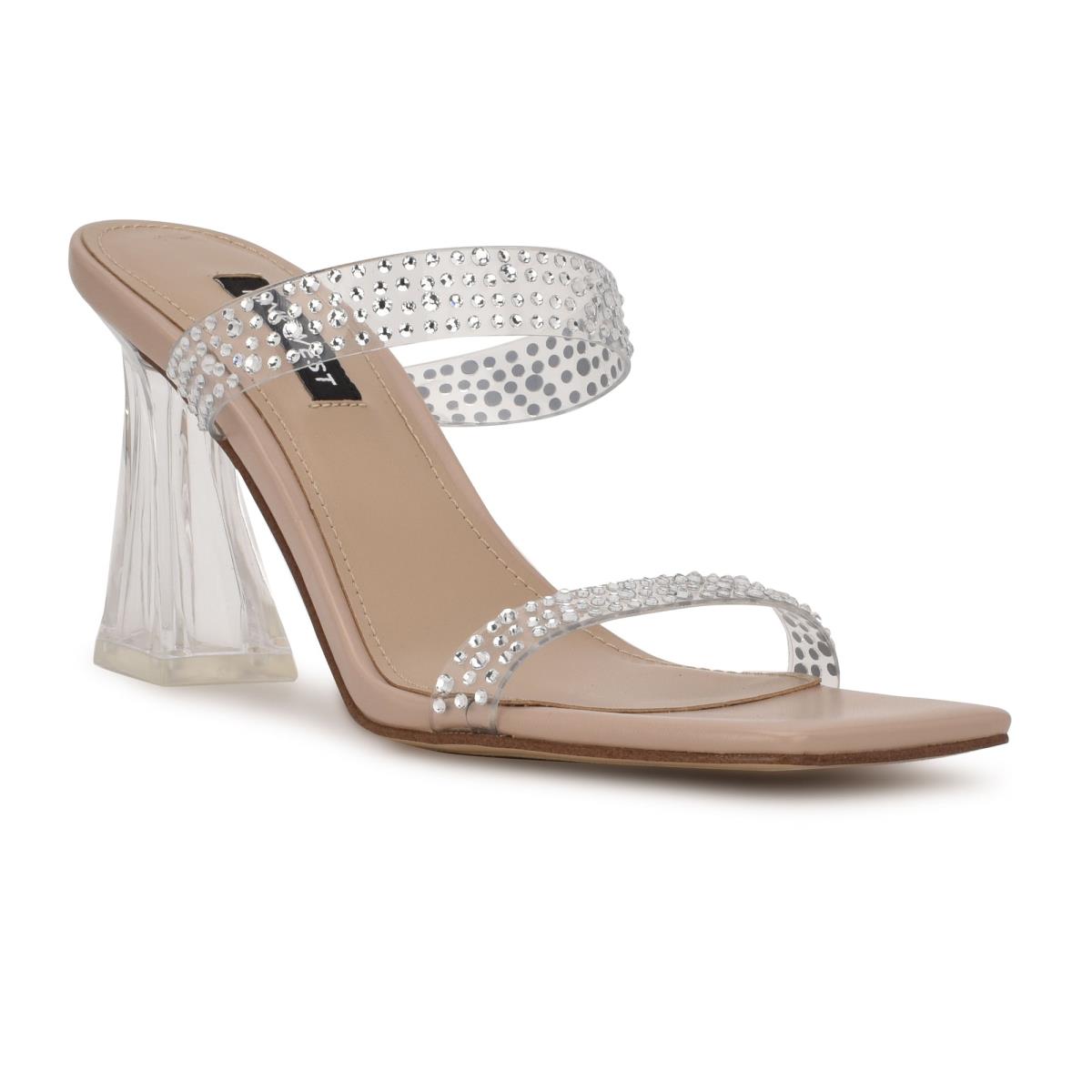 Sandales À Glissière Nine West Darla Talons Femme Beige | 9478PECNG