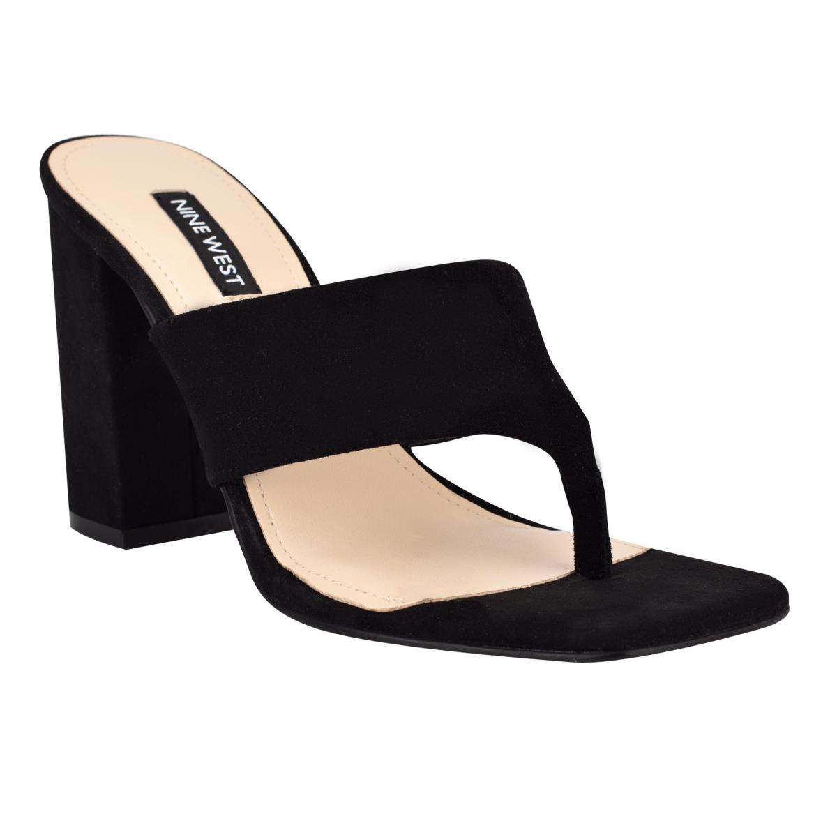 Sandales À Glissière Nine West Gogo Block Heel Femme Noir | 0825BKLPA