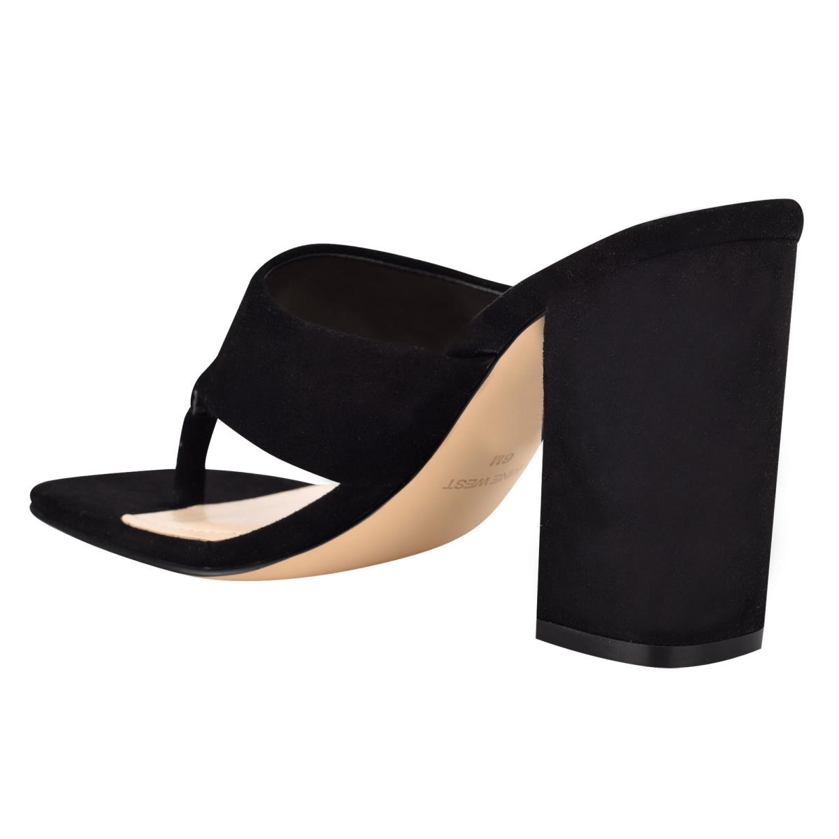 Sandales À Glissière Nine West Gogo Block Heel Femme Noir | 0825BKLPA