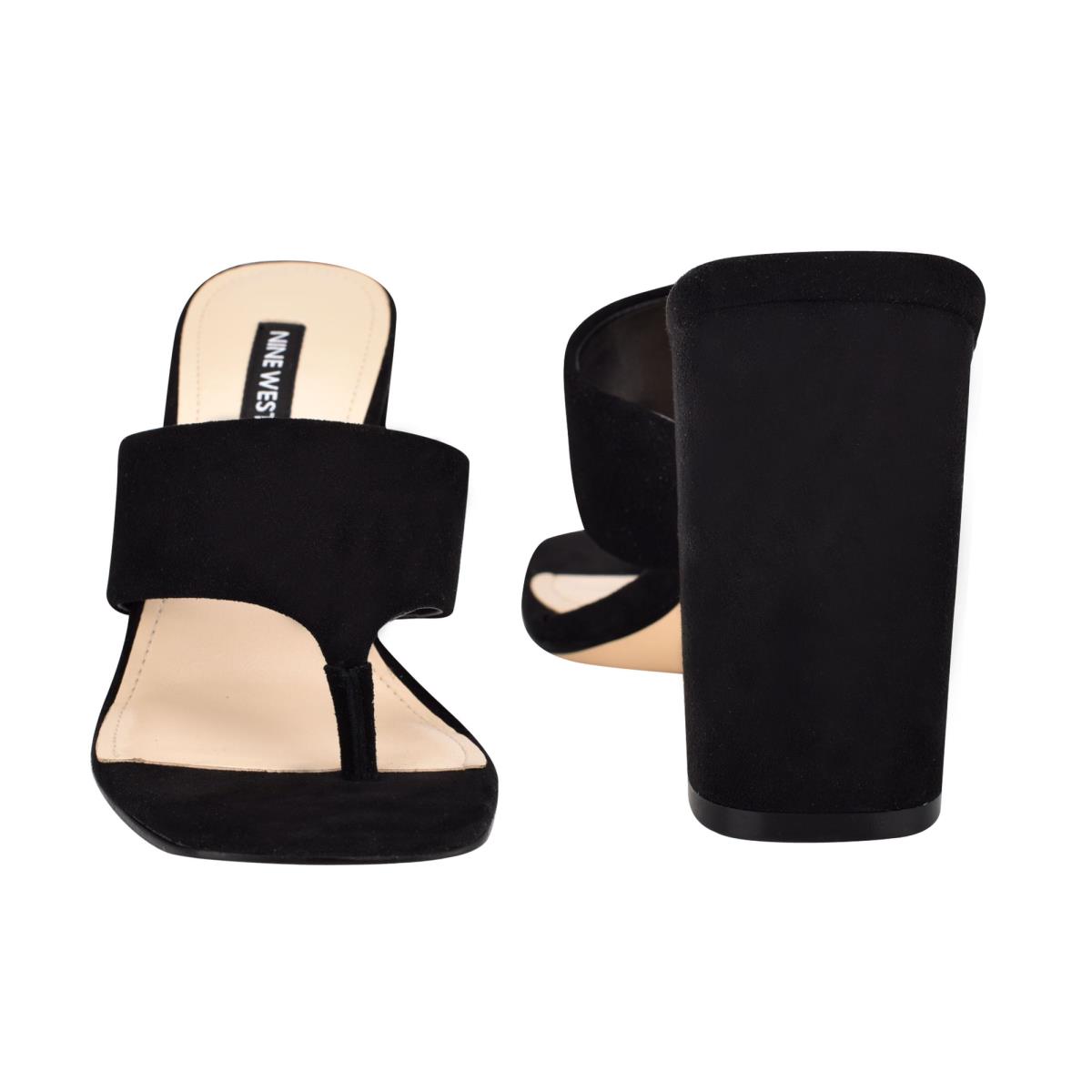 Sandales À Glissière Nine West Gogo Block Heel Femme Noir | 0825BKLPA