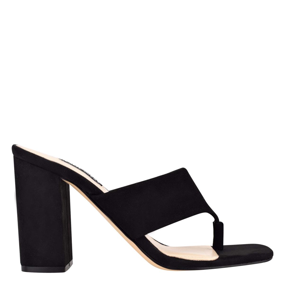 Sandales À Glissière Nine West Gogo Block Heel Femme Noir | 0825BKLPA