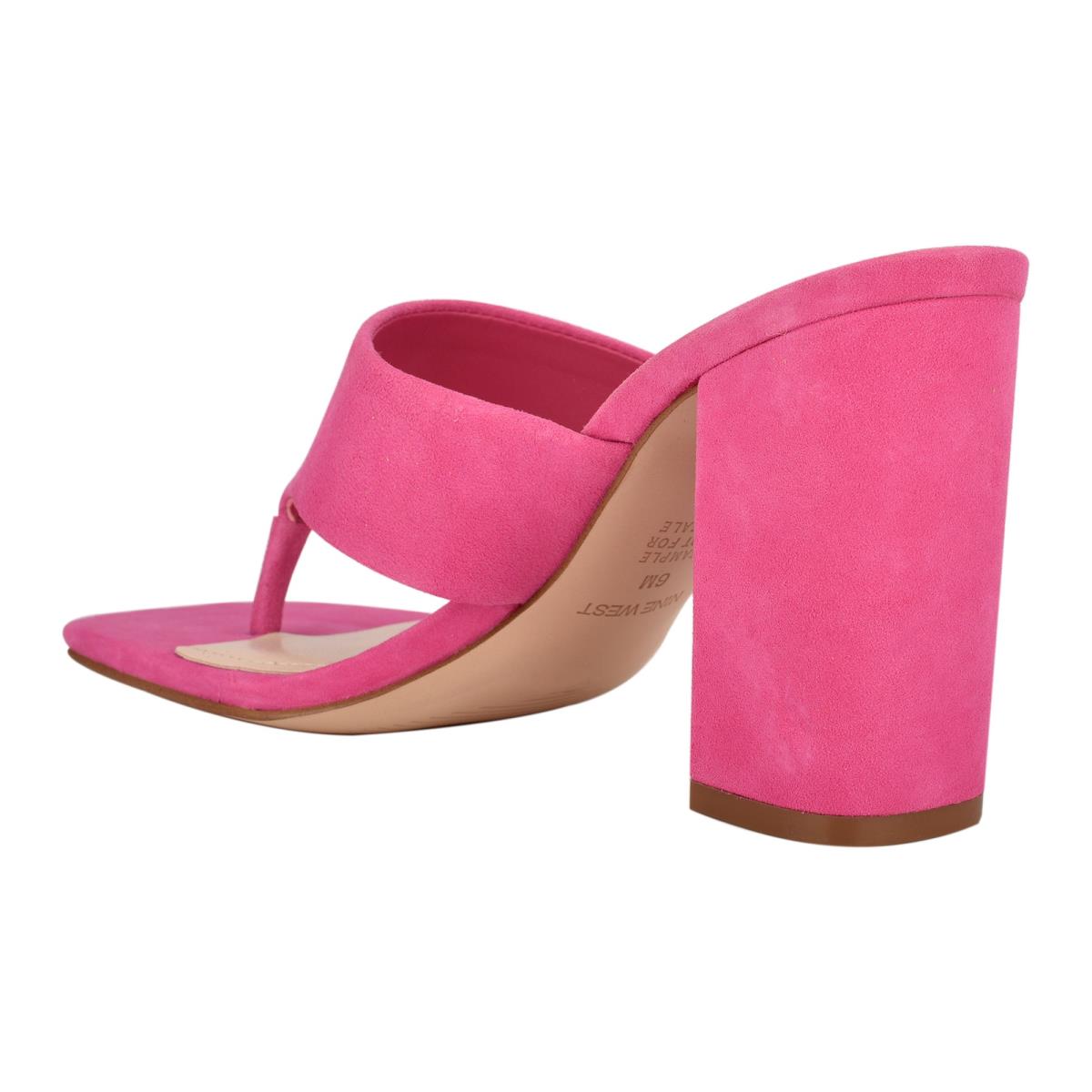 Sandales À Glissière Nine West Gogo Block Heel Femme Rose | 7245ILWQN