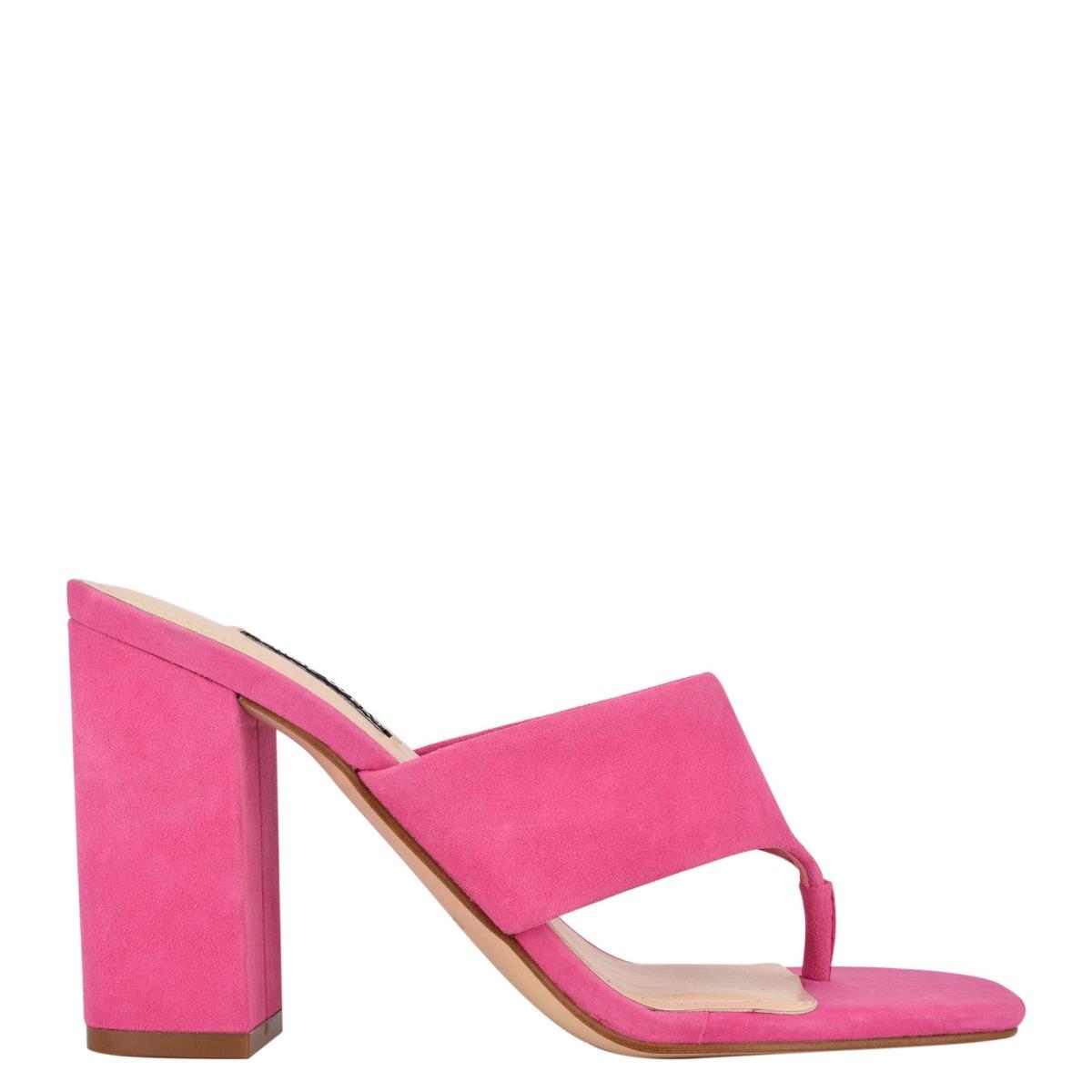 Sandales À Glissière Nine West Gogo Block Heel Femme Rose | 7245ILWQN