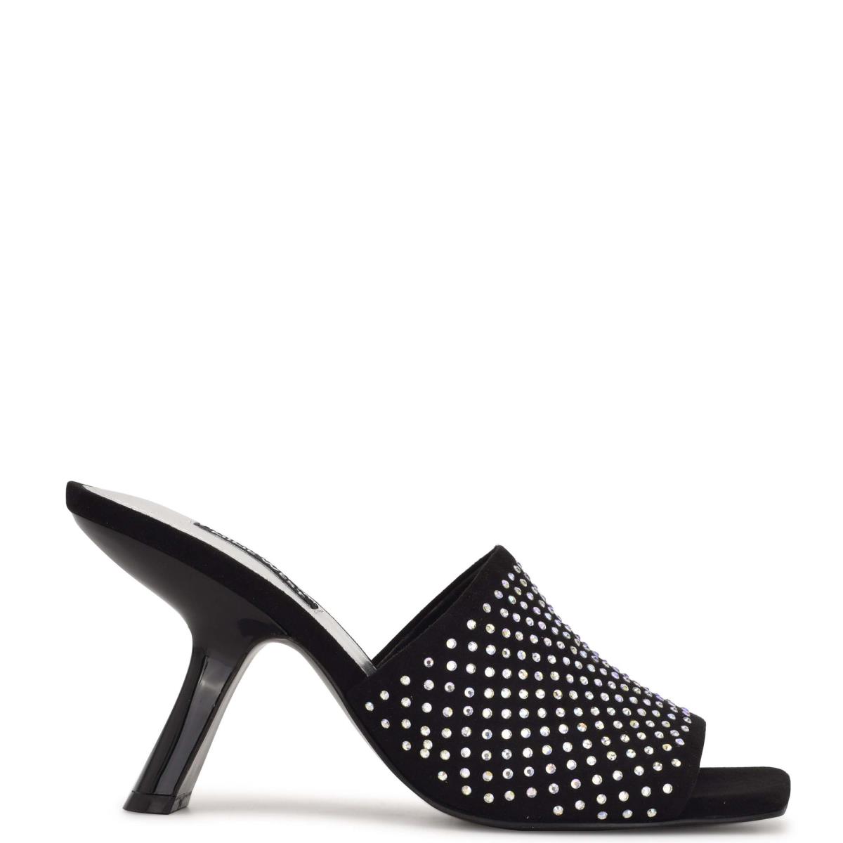 Sandales À Glissière Nine West Partie Talons Femme Noir | 6342HPLEI