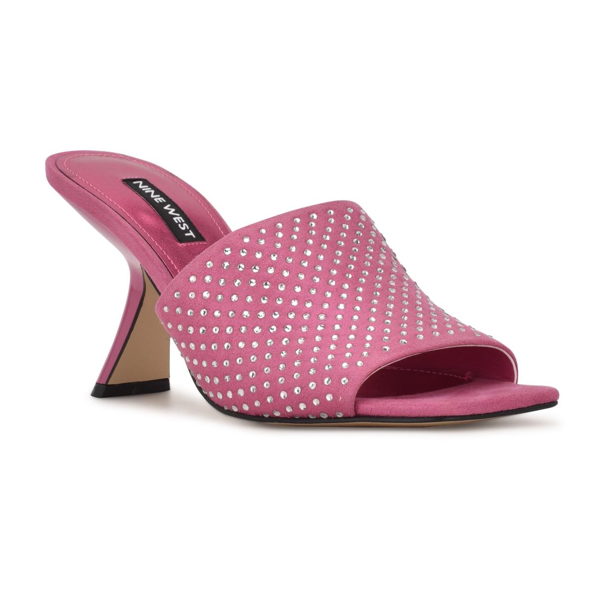 Sandales À Glissière Nine West Partie Talons Femme Rose | 6401TOVUA