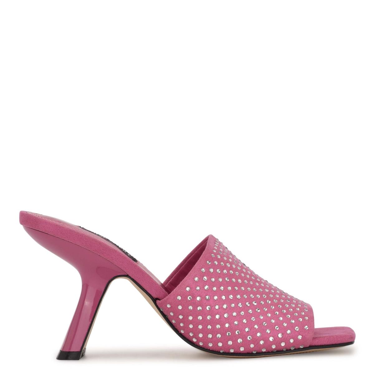 Sandales À Glissière Nine West Partie Talons Femme Rose | 6401TOVUA