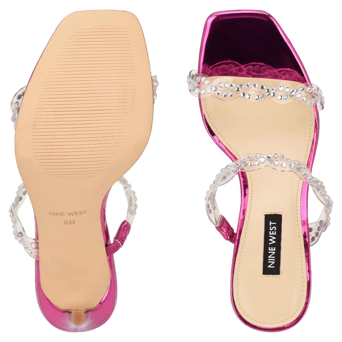 Sandales À Glissière Nine West Ziggle Talons Femme Rose | 9235BSLHI